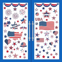 Patriotic Window Clings USA Independence Memorial Day Decor