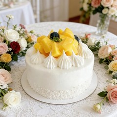 Fake Cake Dessert Artificial Chocolate with Cream Mango Cupcake Faux Food Model