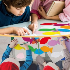 108 PCS Fish Paper Cut Outs Assort Colors Die Cuts 2.28 x 4.72 Inches