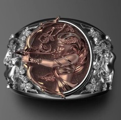 Artemis ring Couple accessories Heavy ring Ancient Greek goddess Speak Open 1Pcs
