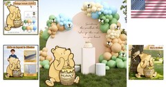 Winnie Bear Baby Shower Birthday Decorations Cutout Large With Stand Balloons