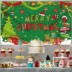 Merry Christmas Banner 72X44 Inch Christmas Photo Booth Backdrop Party Decora…