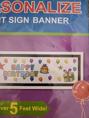 Personalize Giant Sign Banner Over 5 Feet Wide Party Decoration 93 Adhesive…