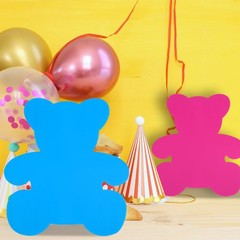 Amyhill 6 Pcs 23″ H Bear Cardboard Cutout Colored Animal Birthday Decor