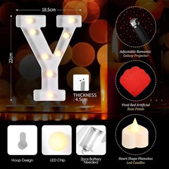 Romantic ‘Marry Me’ LED Letter Lights & 24 Candles for Perfect Proposals