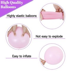 68Pcs Pink & Purple 12″ Metallic Latex Confetti Balloons w/ Ribbons for Parties