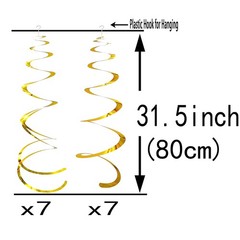 Yellow Hanging Paper Fans Decorations Gold Swirls Ceiling Decor 20 PCS Set