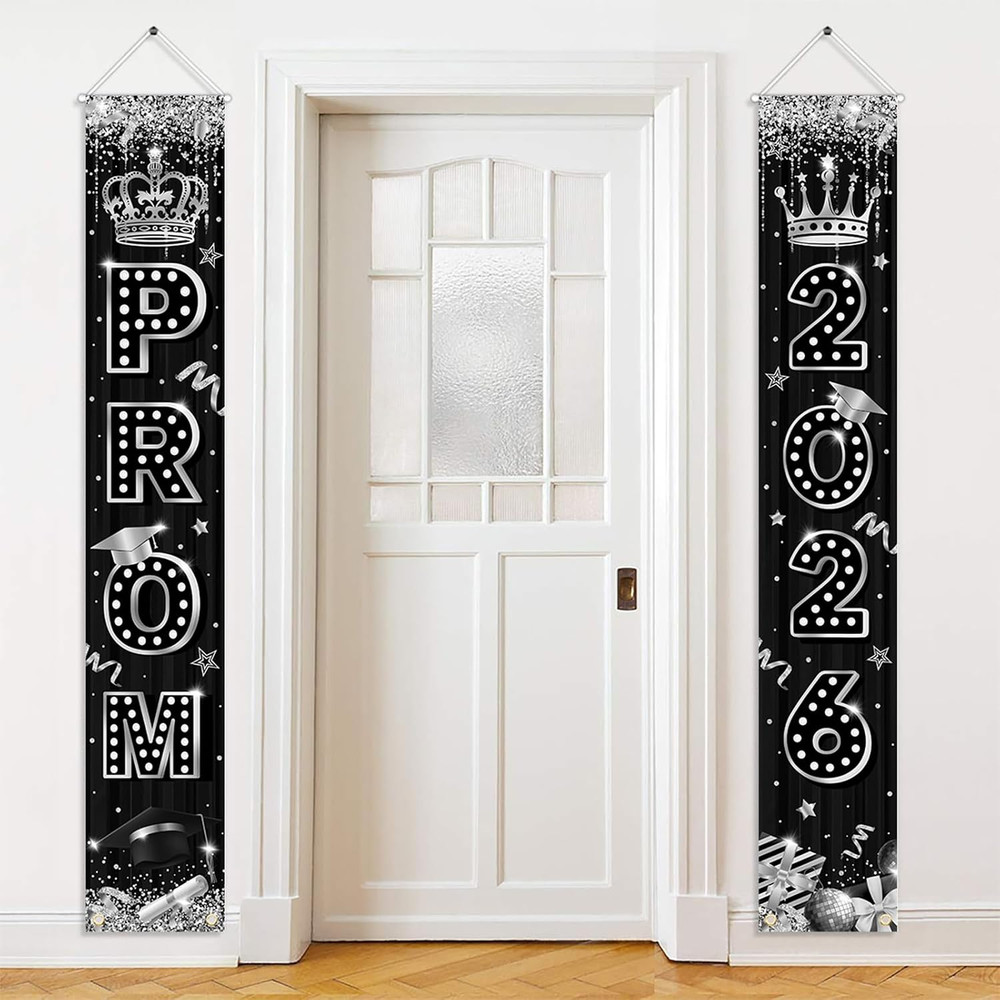 Prom Decorations 2026 Prom Send off Decorations 2026 Black and Silver Graduation