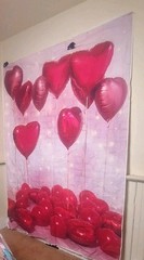 Romantic Red Heart Balloon Backdrop Valentine’s Day Photo Booth Wall Decor Party