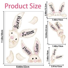 6 Sheets Easter Bunny Window Clings Happy Easter Window Stickers Easter Window..