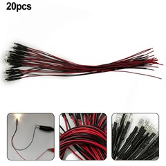 20pcs Pre Wired 3mm Warm White Led Lamp Light Set 12V ~ 18V for Train Layout