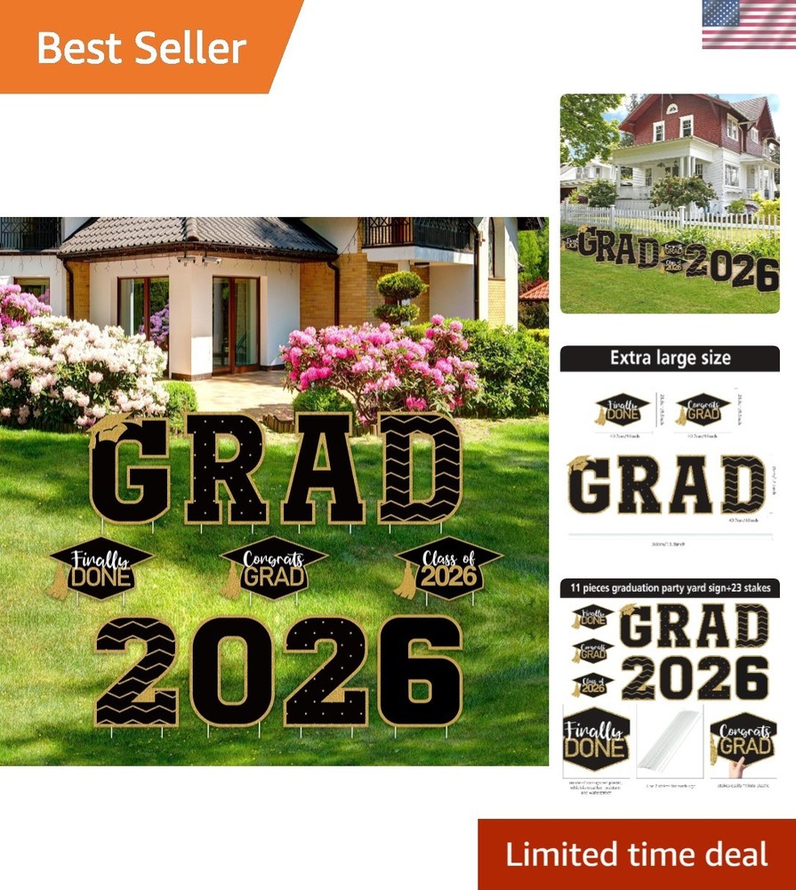 Celebrate Graduation with 11 Elegant Yard Signs & 23 Sturdy Stakes – 2026 Decor
