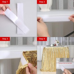 6ft Rose Gold Sequin Table Skirt Rectangle Round Table Cover for Party Wedding