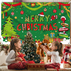 Merry Christmas Banner 72X44 Inch Christmas Photo Booth Backdrop Party Decora…