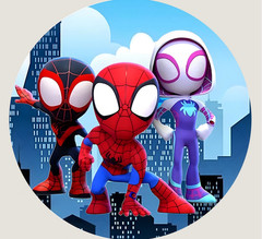 Round Spidey and Amazing Friends Backdrop Cover Birthday Party Photography Props