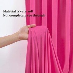 8x10FT Hot Pink Backdrop Curtains for Wedding Parties, Wrinkle Polyester Fuchsia