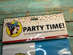 NEW Buc-ee’s Birthday Tissue Paper Blue + Birthday Logo 8 Sheets for Gifts
