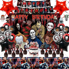 Horror Birthday Party Decorations – 50 Pcs Halloween Theme Kit With