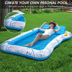 Inflatable Adult Pool Lounger Float Large Beach Sun Tanning Floaty Raft Sunb…