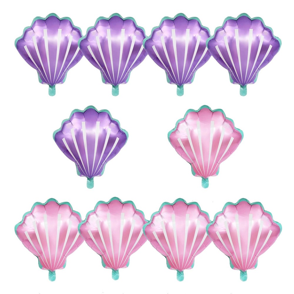 Sea Shells Balloons Multi-color Sea Shells Foil Mylar Balloon for Birthday Oc…
