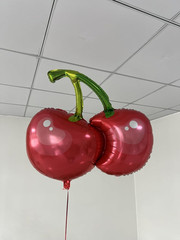 5Pcs 30Inch Red Cherry Balloons,Summer Fruit Cherry Theme Birthday Party Decorat
