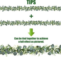 8 Pack Artificial Eucalyptus Garland Eucalyptus Leaves Vines Greenery Garland