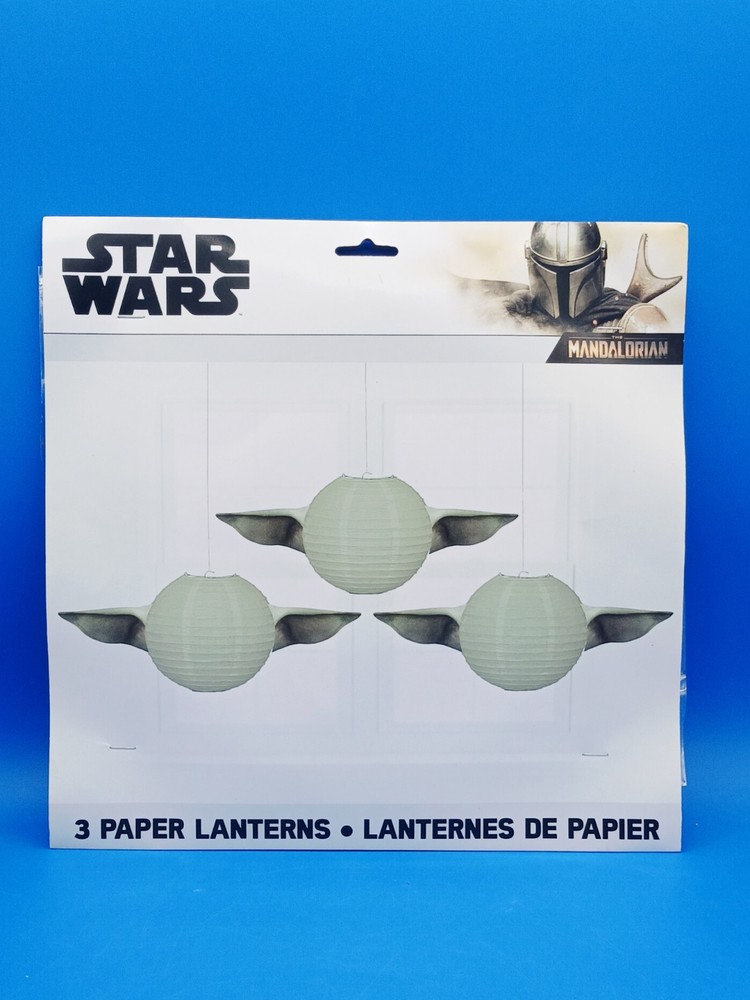 Star Wars The Mandalorian The Child Baby Yoda 3 Paper Lanterns 9.5″ 3 Pairs.
