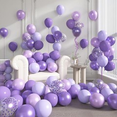 72Pcs Purple Balloons Set, Lavender Latex Balloon with 12inch Pearl Metallic …