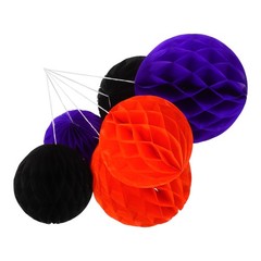 6Pcs Reusable Paper Honeycomb Balls Vibrant Colors Hanging Party Decor