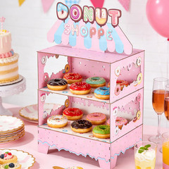 Donut Stand Birthday Party Decorations 3 Tier Sweet Candy Cupcake Holder Lollipo