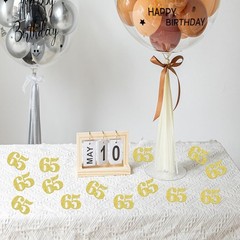 100 PCS Gold Glitter Double Sided Number 65 Birthday Table Confetti