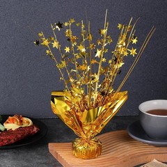 6 Pcs Gold Metallic Star Table Decorations – Foil Spray Centerpieces for Parties