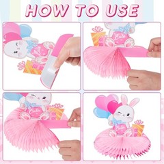 26 Pcs Easter Bunny Birthday Party Decorations Kit Supplies Bunny Birthday Ba…