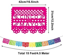 4 Packs 60 Feet Cinco De Mayo Party Decorations Mexican Banner Fiesta Plastic…