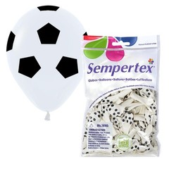 All Over Print Latex Balloons – 5 Inch Thick & Durable Soccer Theme Design fo…