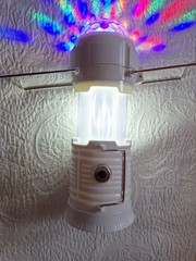 4 in 1 Lantern, Flame light, Disco Ball( Strobe) light & Bright Flashlight Combo