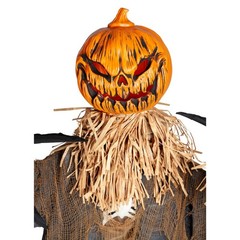 ANIMATED EVIL PUMPKIN SCARECROW PROP Halloween Decoration 6FT Sound Horror Delux