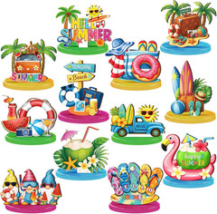 12 Pcs Summer Table Decor Wooden Summer Beach Table Centerpieces Beach Pool Ball