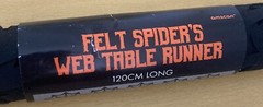 AMSCAN BLACK FELT SPIDER’S WEB TABLE RUNNER 120 CM LONG HALLOWEEN PARTY FUN BNIB