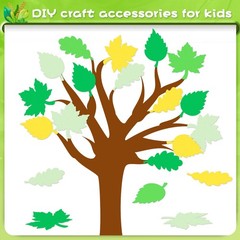 360 PCS 4 Green Spring Leaf Paper Cutouts, Maple, Oak, Birch, Bulletin Board