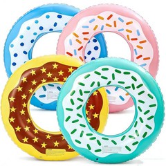 4PCS Inflatable Pool Floats 35″ Swimming Rings Large Inner Tube Swimming Pool…