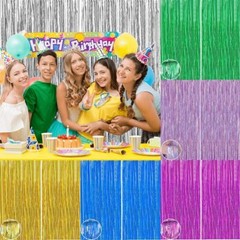 2/3/5 Pcs Metallic Tinsel Foil Fringe Curtain Photo Booth Party Wedding Backdrop