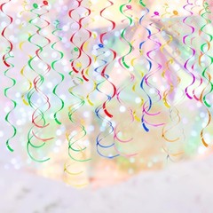 Colorful Ceiling Swirl Foil Decorations Hanging Plastic Streamer Themed Swirl…
