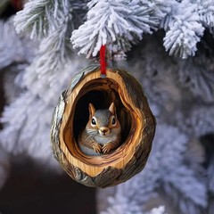 2025 Animal Christmas Ornaments 2D Cute Acrylic Raccoon Cat Owl Squirrel Animal