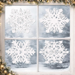 White Snowflake Cutouts – 24 Count Large Paper Snow Decorations for Winter Seaso