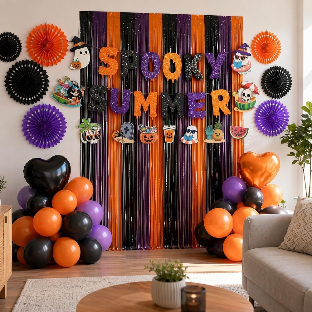 Gameza Summer Halloween Party Decorations – 27PCS Spooky Summer Halloween Banner
