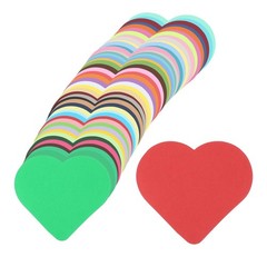 50 Pack 3.1×3.4 Inch Multi Color Heart Paper Cutouts Bulletin Board Decor