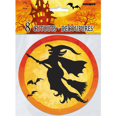 Halloween Witch Cutouts 8ct 5x5in Party Decorations Wall Decor