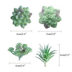 FEPITO 15 Pcs Artificial Succulent Plants Green Unpotted Faux 15Pcs,