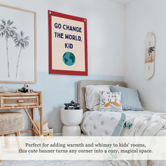 Classroom Decor,Motivational Wall Decor,Go Change the World Kid Linen Canvas Ban